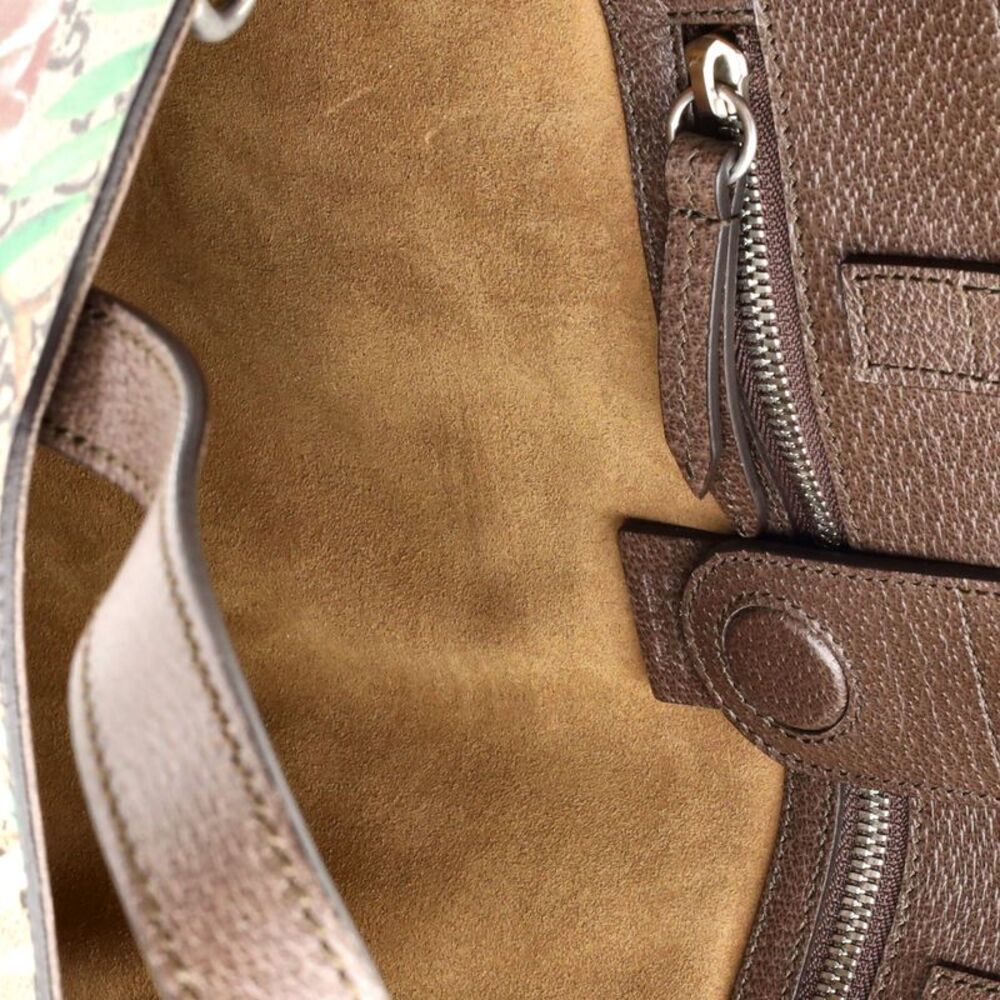 Gucci Convertible Soft Open Tote Tian Print GG Coated Canvas Tall Brown, Print - Picture 7 of 8